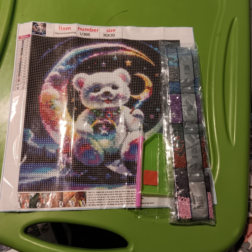 Colorful Bear Diamond Painting Kit 30x30